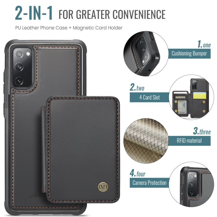 For Samsung Galaxy S20 FE JEEHOOD J05 Business Magnetic Style RFID Leather Phone Case(Black) - Galaxy S20 FE Cases by JEEHOOD | Online Shopping UK | buy2fix