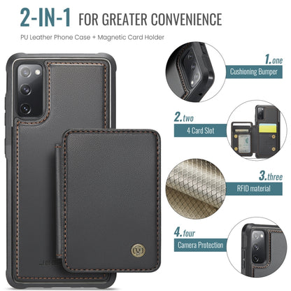 For Samsung Galaxy S20 FE JEEHOOD J05 Business Magnetic Style RFID Leather Phone Case(Black) - Galaxy S20 FE Cases by JEEHOOD | Online Shopping UK | buy2fix