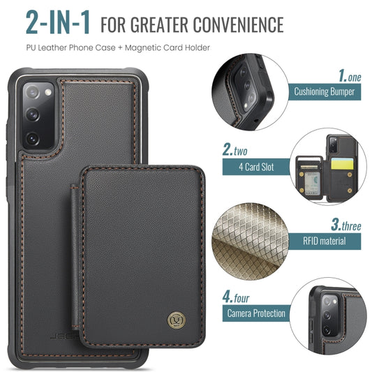 For Samsung Galaxy S20 FE JEEHOOD J05 Business Magnetic Style RFID Leather Phone Case(Black) - Galaxy S20 FE Cases by JEEHOOD | Online Shopping UK | buy2fix