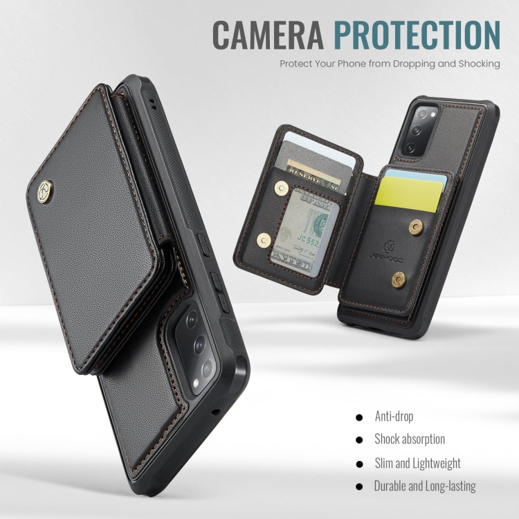 For Samsung Galaxy S20 FE JEEHOOD J05 Business Magnetic Style RFID Leather Phone Case(Black) - Galaxy S20 FE Cases by JEEHOOD | Online Shopping UK | buy2fix