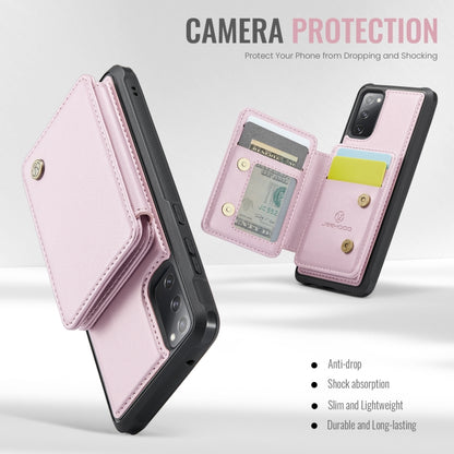 For Samsung Galaxy S20 FE JEEHOOD J05 Business Magnetic Style RFID Leather Phone Case(Pink) - Galaxy S20 FE Cases by JEEHOOD | Online Shopping UK | buy2fix