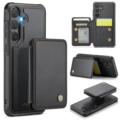 For Samsung Galaxy S23 FE 5G JEEHOOD J05 Business Magnetic Style RFID Leather Phone Case(Black) - Galaxy S23 FE 5G Cases by JEEHOOD | Online Shopping UK | buy2fix