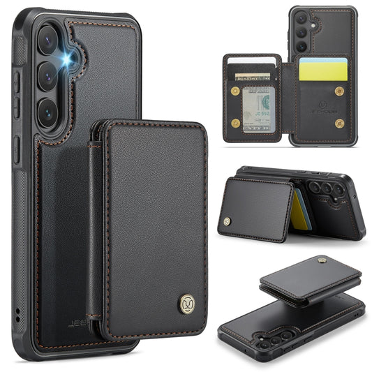 For Samsung Galaxy S23 FE 5G JEEHOOD J05 Business Magnetic Style RFID Leather Phone Case(Black) - Galaxy S23 FE 5G Cases by JEEHOOD | Online Shopping UK | buy2fix