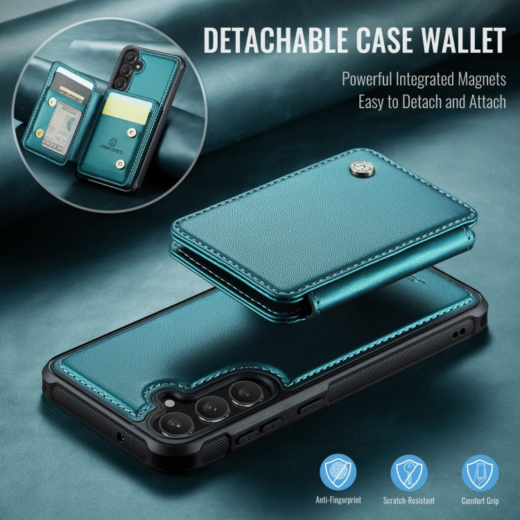 For Samsung Galaxy S23 FE 5G JEEHOOD J05 Business Magnetic Style RFID Leather Phone Case(Blue Green) - Galaxy S23 FE 5G Cases by JEEHOOD | Online Shopping UK | buy2fix
