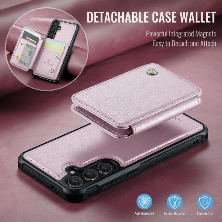 For Samsung Galaxy S23 FE 5G JEEHOOD J05 Business Magnetic Style RFID Leather Phone Case(Pink) - Galaxy S23 FE 5G Cases by JEEHOOD | Online Shopping UK | buy2fix