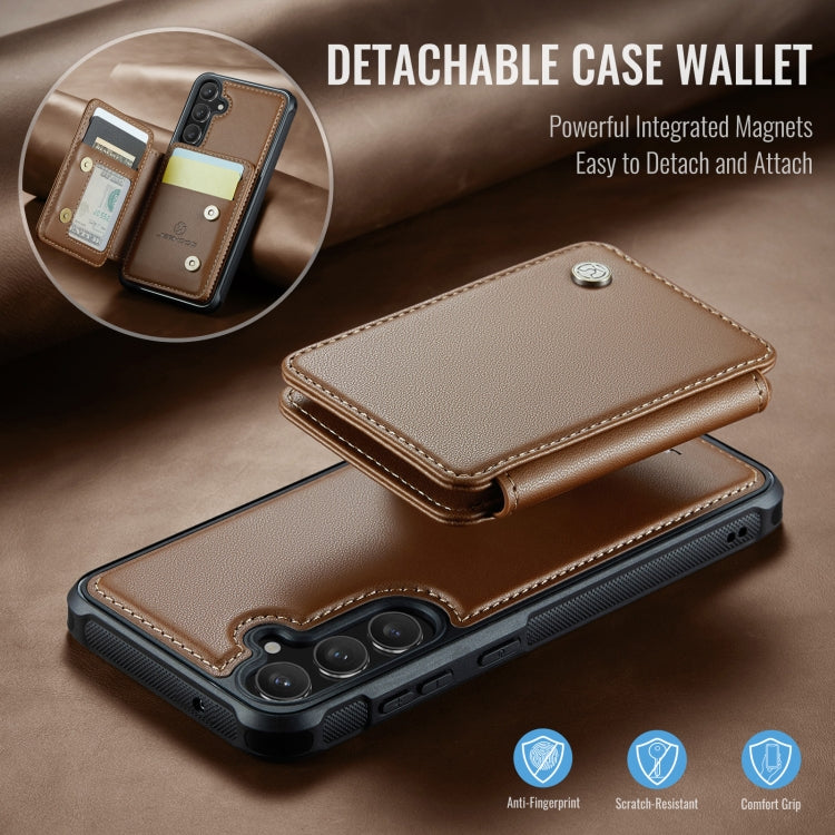 For Samsung Galaxy S23 FE 5G JEEHOOD J05 Business Magnetic Style RFID Leather Phone Case(Brown) - Galaxy S23 FE 5G Cases by JEEHOOD | Online Shopping UK | buy2fix