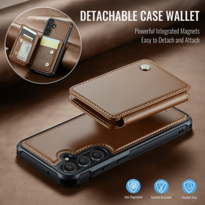 For Samsung Galaxy S23 FE 5G JEEHOOD J05 Business Magnetic Style RFID Leather Phone Case(Brown) - Galaxy S23 FE 5G Cases by JEEHOOD | Online Shopping UK | buy2fix