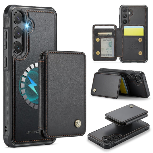 For Samsung Galaxy S24 FE 5G JEEHOOD J05 Business Magnetic Style RFID Leather Phone Case(Black) - Galaxy S24 FE 5G Cases by JEEHOOD | Online Shopping UK | buy2fix