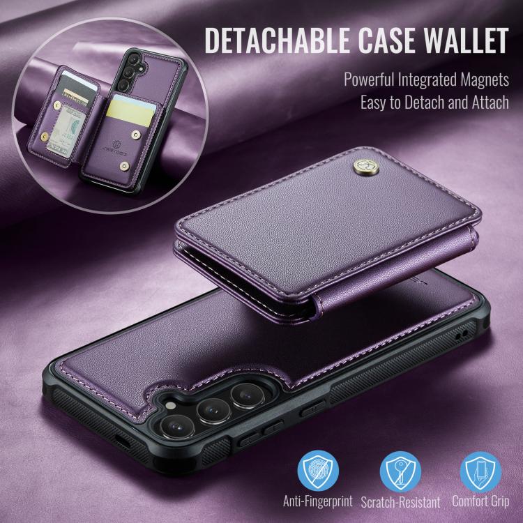For Samsung Galaxy S25+ 5G JEEHOOD J05 Business Magnetic Style RFID Leather Phone Case(Purple) - Galaxy S25+ 5G Cases by JEEHOOD | Online Shopping UK | buy2fix