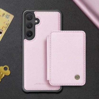 For Samsung Galaxy S25+ 5G JEEHOOD J05 Business Magnetic Style RFID Leather Phone Case(Pink) - Galaxy S25+ 5G Cases by JEEHOOD | Online Shopping UK | buy2fix