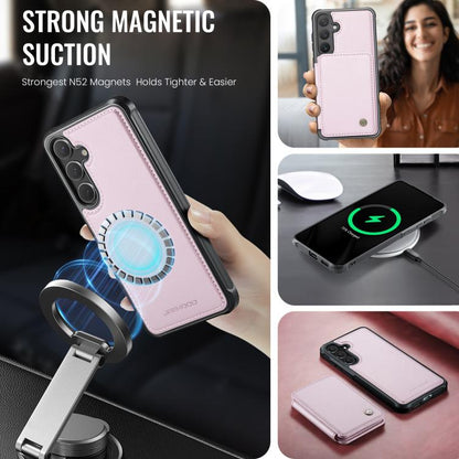 For Samsung Galaxy S25+ 5G JEEHOOD J05 Business Magnetic Style RFID Leather Phone Case(Pink) - Galaxy S25+ 5G Cases by JEEHOOD | Online Shopping UK | buy2fix
