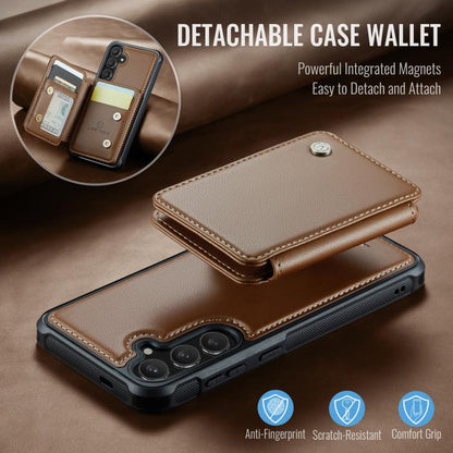 For Samsung Galaxy S25+ 5G JEEHOOD J05 Business Magnetic Style RFID Leather Phone Case(Brown) - Galaxy S25+ 5G Cases by JEEHOOD | Online Shopping UK | buy2fix