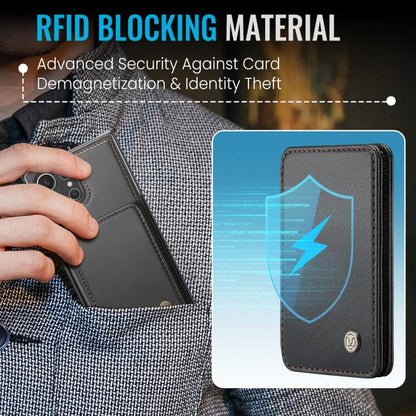 For Samsung Galaxy S25 Ultra 5G JEEHOOD J05 Business Magnetic Style RFID Leather Phone Case(Black) - Galaxy S25 Ultra 5G Cases by JEEHOOD | Online Shopping UK | buy2fix
