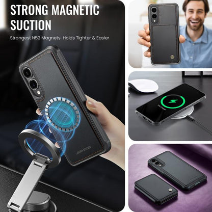 For Samsung Galaxy S25 Edge 5G JEEHOOD J05 Business Magnetic Style RFID Leather Phone Case(Black) - Galaxy S25 Edge 5G Cases by JEEHOOD | Online Shopping UK | buy2fix