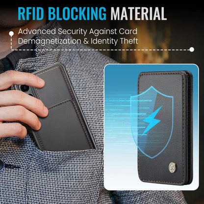 For Samsung Galaxy S25 Edge 5G JEEHOOD J05 Business Magnetic Style RFID Leather Phone Case(Black) - Galaxy S25 Edge 5G Cases by JEEHOOD | Online Shopping UK | buy2fix