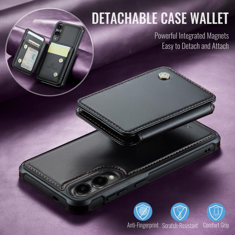 For Samsung Galaxy S25 Edge 5G JEEHOOD J05 Business Magnetic Style RFID Leather Phone Case(Black) - Galaxy S25 Edge 5G Cases by JEEHOOD | Online Shopping UK | buy2fix