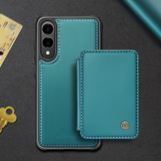 For Samsung Galaxy S25 Edge 5G JEEHOOD J05 Business Magnetic Style RFID Leather Phone Case(Blue Green) - Galaxy S25 Edge 5G Cases by JEEHOOD | Online Shopping UK | buy2fix