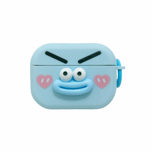 For AirPods Pro 2 Fresh 3D Emoticon Pattern Skin Feel Earbuds Box PC Case(Blue) - For AirPods Pro 2 by buy2fix | Online Shopping UK | buy2fix