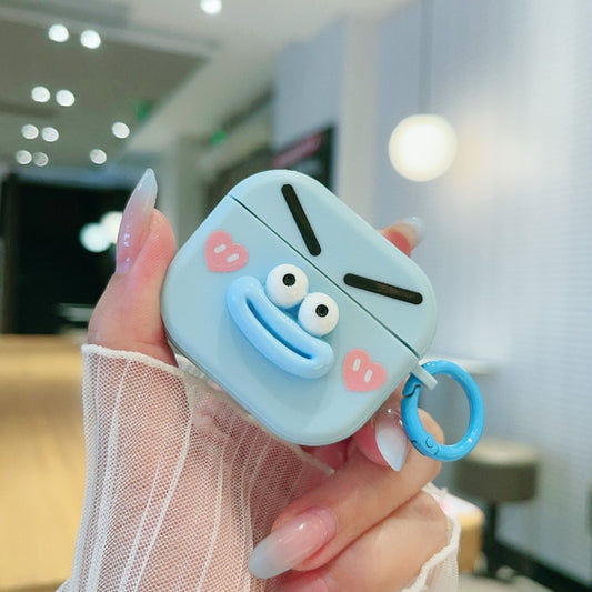 For AirPods 3 Fresh 3D Emoticon Pattern Skin Feel Earbuds Box PC Case(Blue) - For AirPods 3 by buy2fix | Online Shopping UK | buy2fix