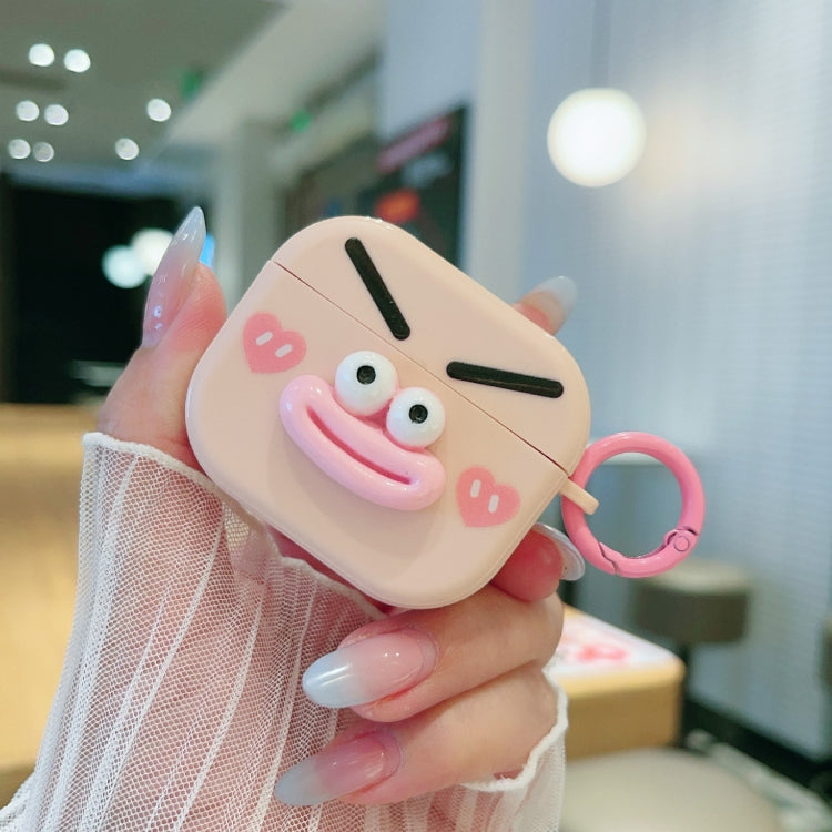 For AirPods 3 Fresh 3D Emoticon Pattern Skin Feel Earbuds Box PC Case(Pink) - For AirPods 3 by buy2fix | Online Shopping UK | buy2fix
