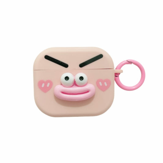For AirPods 3 Fresh 3D Emoticon Pattern Skin Feel Earbuds Box PC Case(Pink) - For AirPods 3 by buy2fix | Online Shopping UK | buy2fix