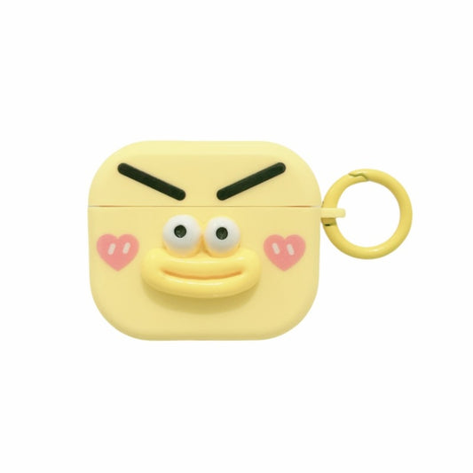 For AirPods 3 Fresh 3D Emoticon Pattern Skin Feel Earbuds Box PC Case(Yellow) - For AirPods 3 by buy2fix | Online Shopping UK | buy2fix
