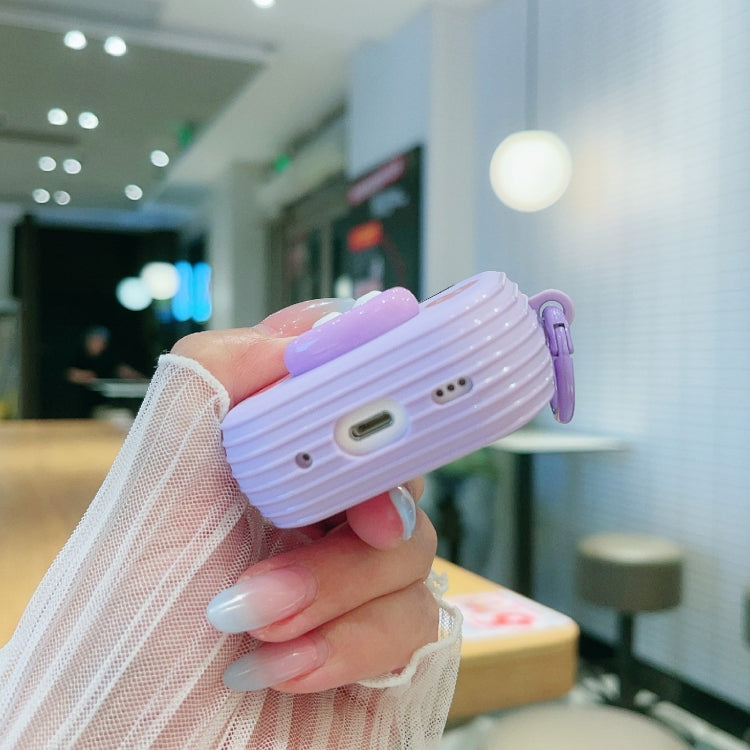 For AirPods Pro Fresh 3D Emoticon Pattern Skin Feel Earbuds Box PC Case(Purple) - For AirPods Pro by buy2fix | Online Shopping UK | buy2fix