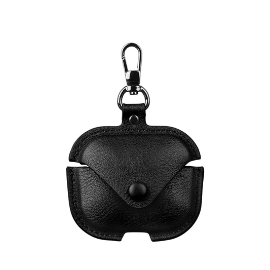 For Redmi Buds 5 / 6S Business Leather Earphone Protective Case with Hook(Black) - Xiaomi Earphone Case by buy2fix | Online Shopping UK | buy2fix