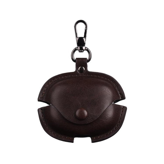 For Redmi Buds 6 Pro / 8 Pro Business Leather Earphone Protective Case with Hook(Dark Brown)