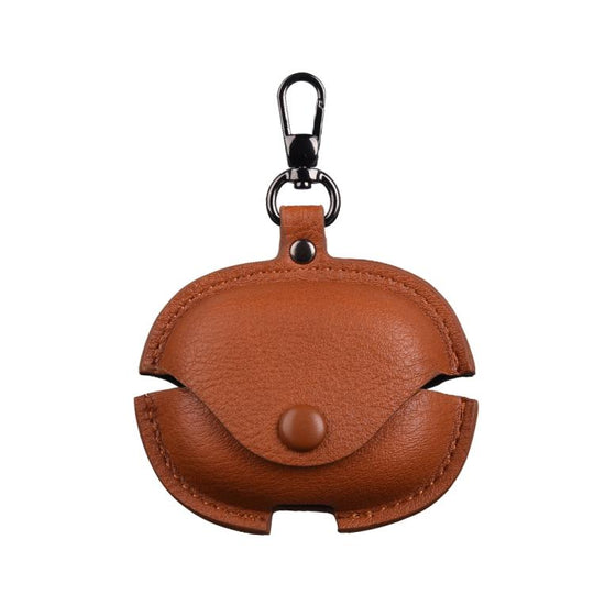 For Redmi Buds 6 Pro / 8 Pro Business Leather Earphone Protective Case with Hook(Light Brown)