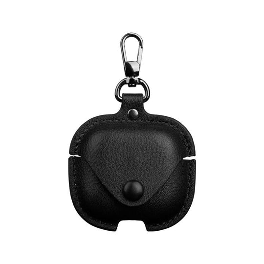 For Redmi Buds 6 Active Edition Business Leather Earphone Protective Case with Hook(Black)