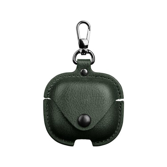 For Redmi Buds 6 Active Edition Business Leather Earphone Protective Case with Hook(Green)