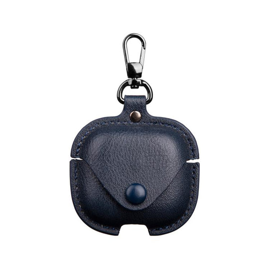 For Redmi Buds 6 Active Edition Business Leather Earphone Protective Case with Hook(Blue)