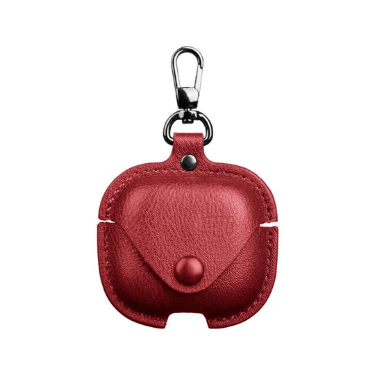 For Redmi Buds 6 Active Edition Business Leather Earphone Protective Case with Hook(Red)