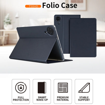 For Teclast T50 HD / T50 Max Anti-slip Texture Smart Tablet Leather Folio Case(Dark Blue) - Teclast by TECLAST | Online Shopping UK | buy2fix