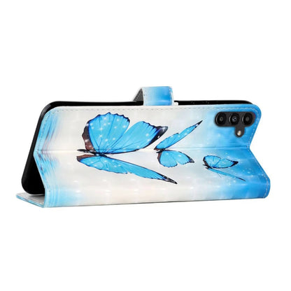 For Samsung Galaxy S25 5G Oil Embossed 3D Drawing Leather Phone Case(3 Butterflies) by buy2fix
