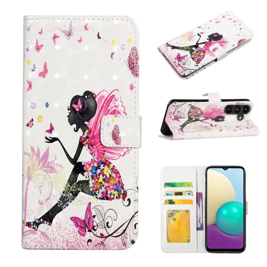 For Samsung Galaxy S25 5G Oil Embossed 3D Drawing Leather Phone Case(Flower Fairy) by buy2fix