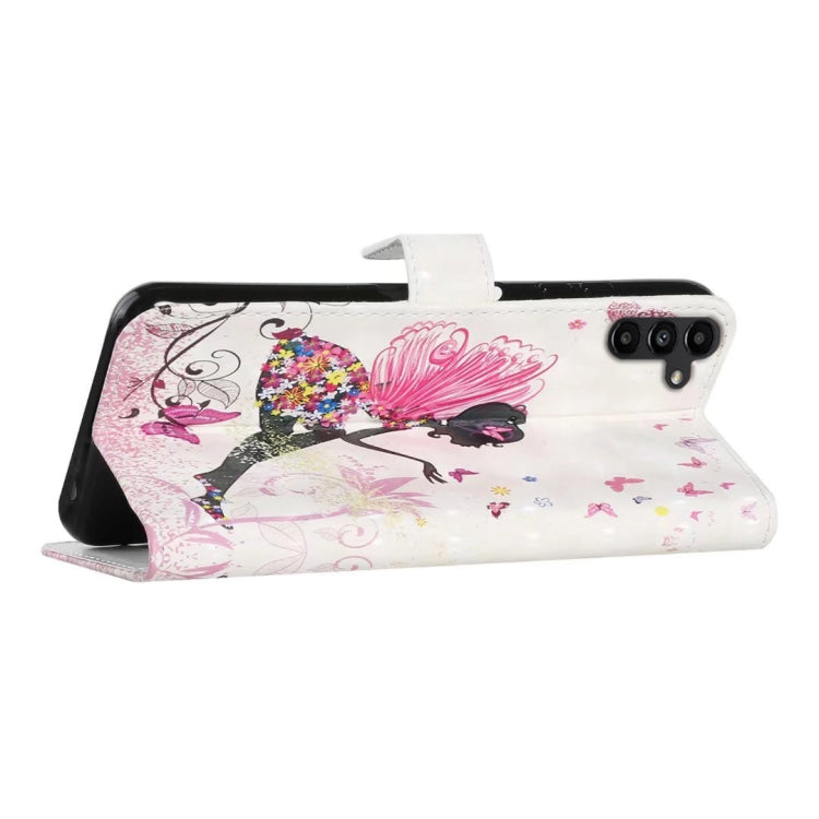 For Samsung Galaxy S25 5G Oil Embossed 3D Drawing Leather Phone Case(Flower Fairy) by buy2fix