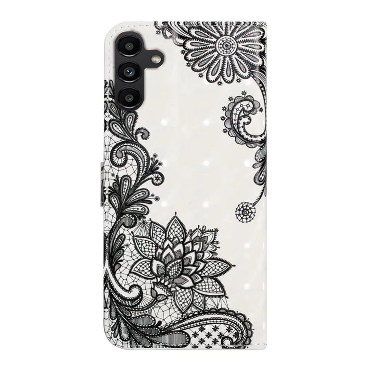 For Samsung Galaxy S25 5G Oil Embossed 3D Drawing Leather Phone Case(Lace Flower) by buy2fix