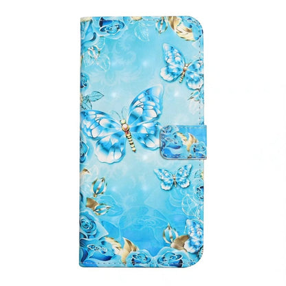 For Samsung Galaxy S25+ 5G Oil Embossed 3D Drawing Leather Phone Case(Blue Butterflies) by buy2fix