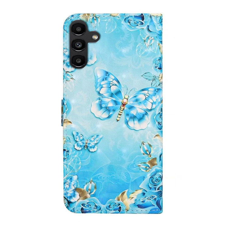 For Samsung Galaxy S25+ 5G Oil Embossed 3D Drawing Leather Phone Case(Blue Butterflies) by buy2fix