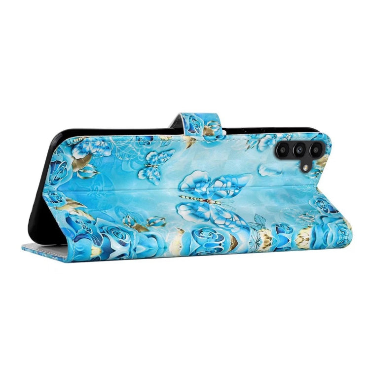 For Samsung Galaxy S25+ 5G Oil Embossed 3D Drawing Leather Phone Case(Blue Butterflies) by buy2fix