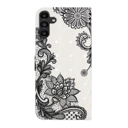 For Samsung Galaxy S25+ 5G Oil Embossed 3D Drawing Leather Phone Case(Lace Flower) by buy2fix