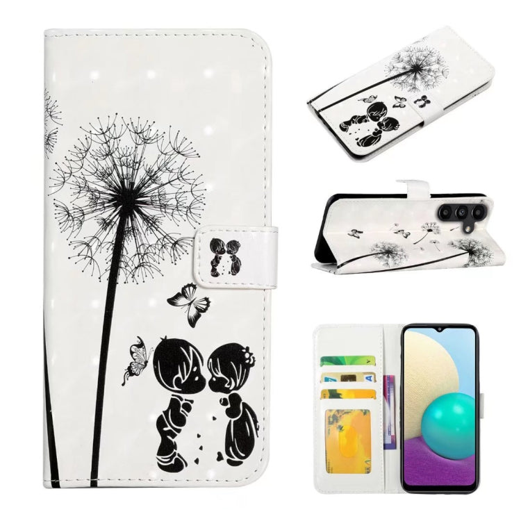 For Samsung Galaxy S25+ 5G Oil Embossed 3D Drawing Leather Phone Case(Couple Dandelion) by buy2fix