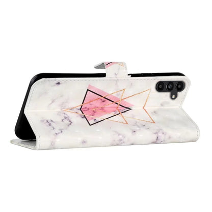 For Samsung Galaxy S25+ 5G Oil Embossed 3D Drawing Leather Phone Case(Triangular Marble) by buy2fix
