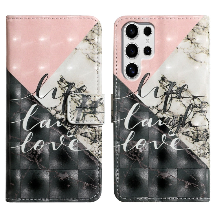 For Samsung Galaxy S25 Ultra 5G Oil Embossed 3D Drawing Leather Phone Case(Stitching Marble) by buy2fix