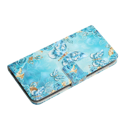 For Samsung Galaxy S25 Ultra 5G Oil Embossed 3D Drawing Leather Phone Case(Blue Butterflies) by buy2fix