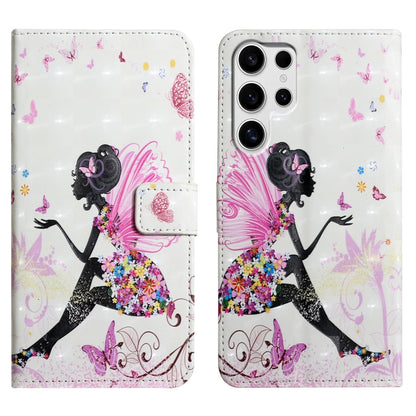 For Samsung Galaxy S25 Ultra 5G Oil Embossed 3D Drawing Leather Phone Case(Flower Fairy) by buy2fix