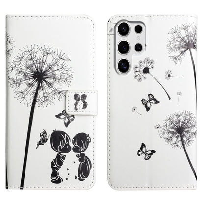 For Samsung Galaxy S25 Ultra 5G Oil Embossed 3D Drawing Leather Phone Case(Couple Dandelion) by buy2fix
