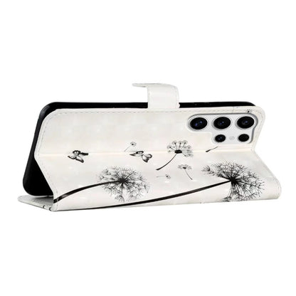 For Samsung Galaxy S25 Ultra 5G Oil Embossed 3D Drawing Leather Phone Case(Couple Dandelion) by buy2fix